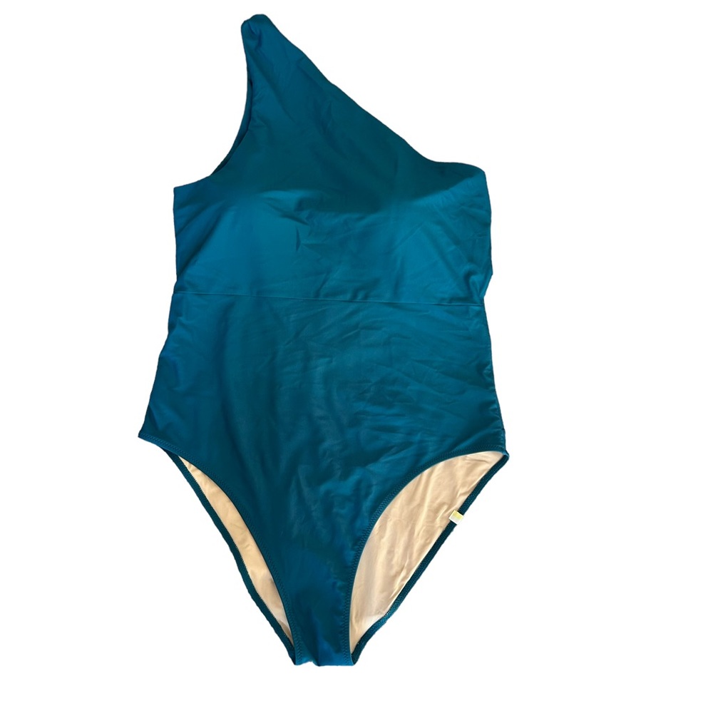 summersalt One-Shoulder One-Piece Swimsuit in Teal - Picture 2 of 14
